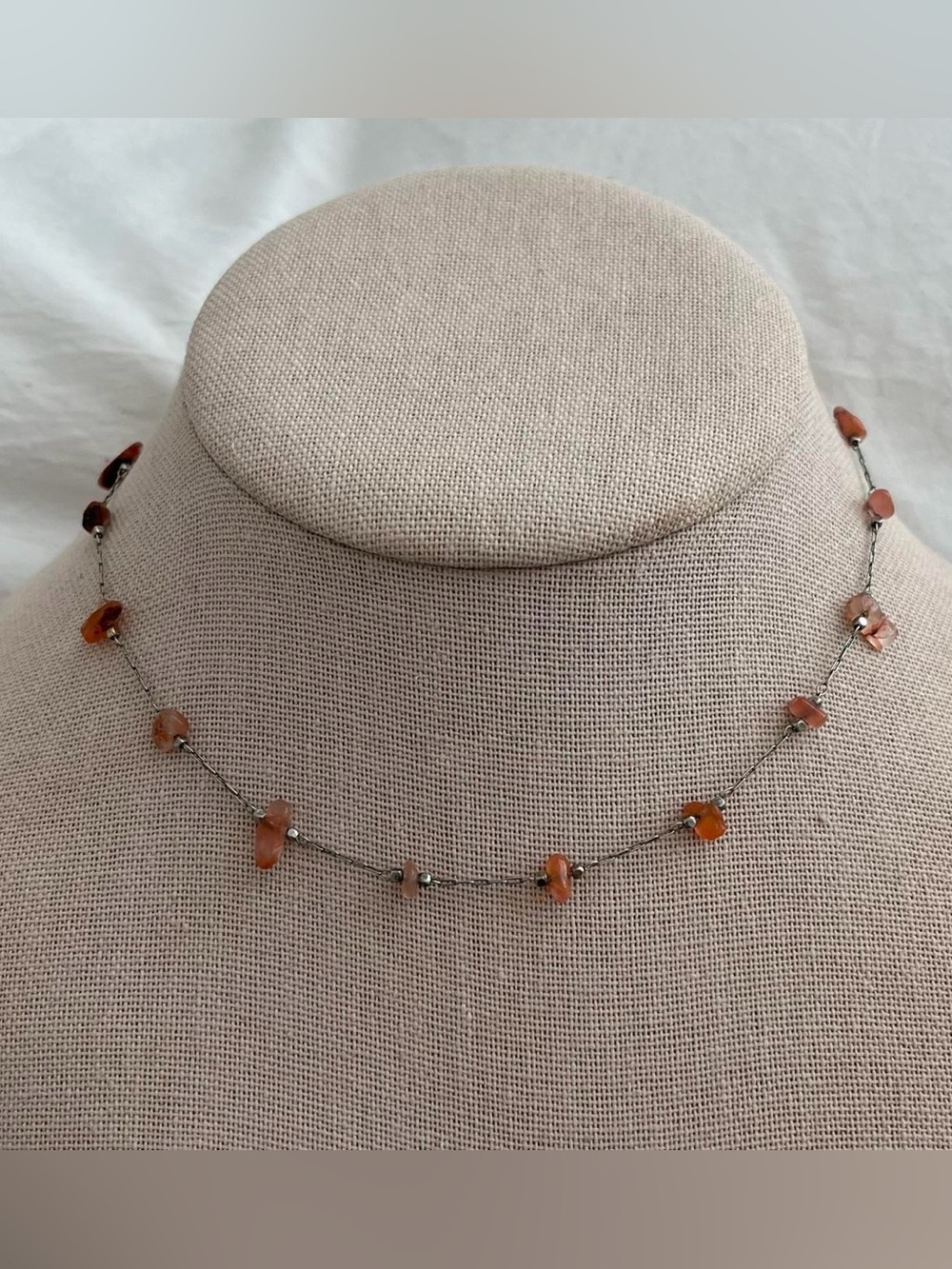 carnelian dainty adjustable necklace